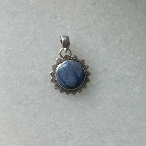 NWOT Sundance Midnight Sun Pendant, Blue Denim Quartz, Sterling Silver